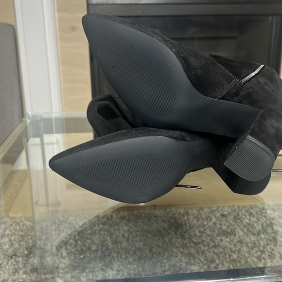 New Aubriana Over The Knee Faux Suede Heeled Boots, 9 - Picture 11 of 11
